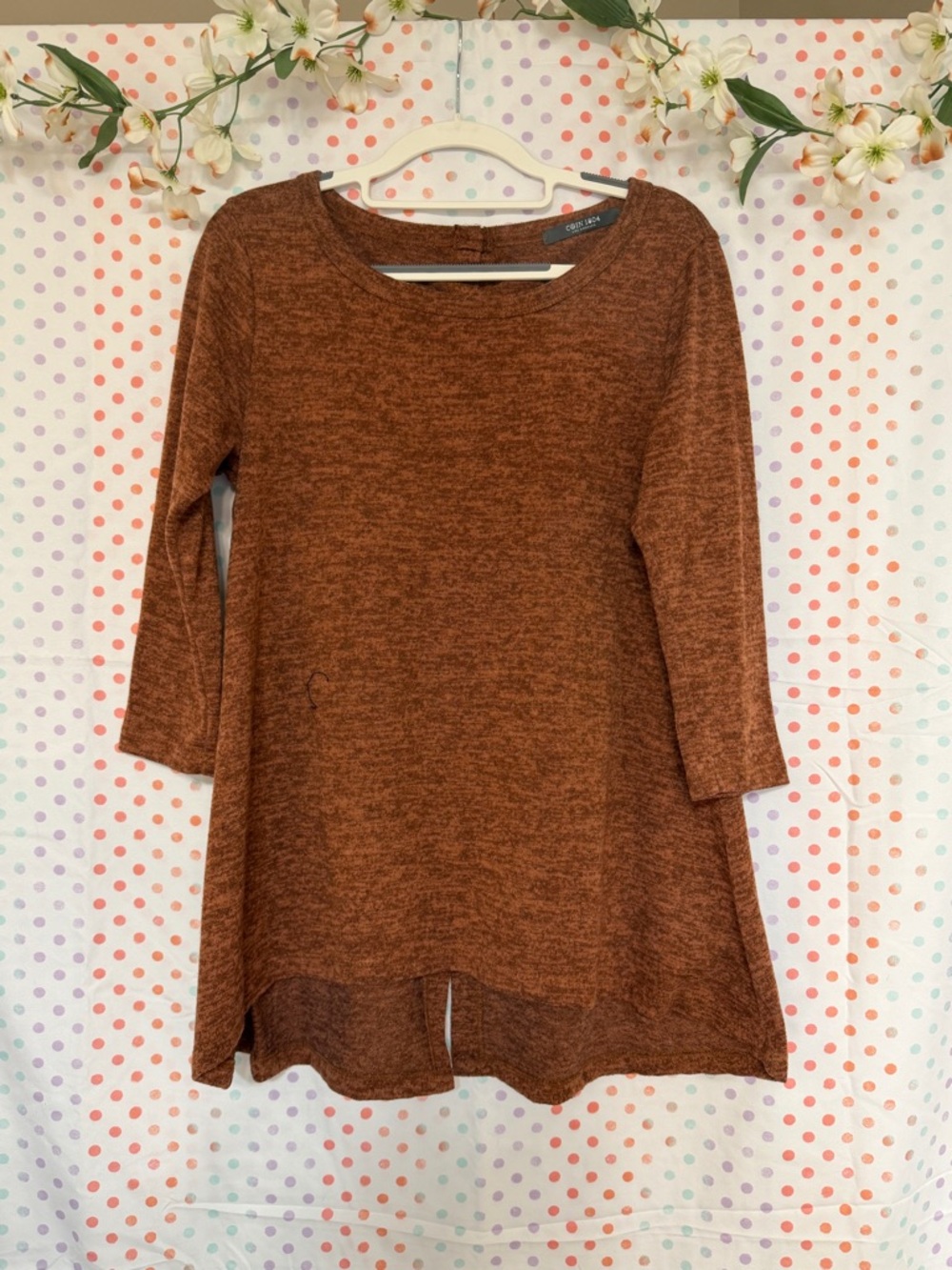 Source Unknown Rust Brown Knit Tunic